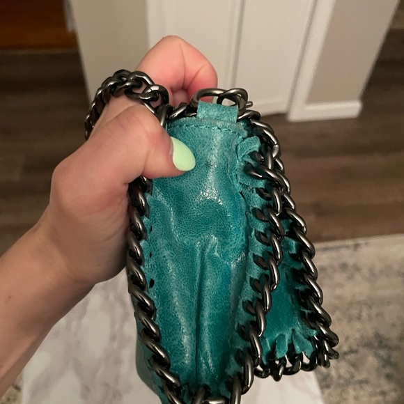 Miscellaneous Teal Italian Leather Crossbody Bag - Picture 6 of 11